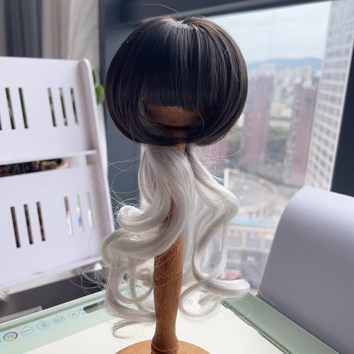 Parrucca capelli ricci lunghi 1/3 1/6 alta temperatura seta Bangs per bambola SD BJD giocattoli fai da te - Foto 12 di 35