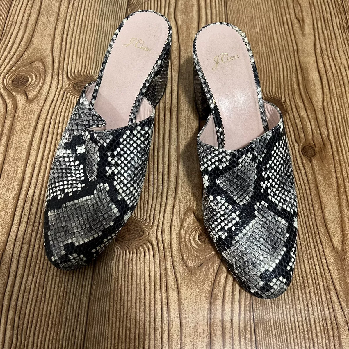 J crew snakeskin best sale mules