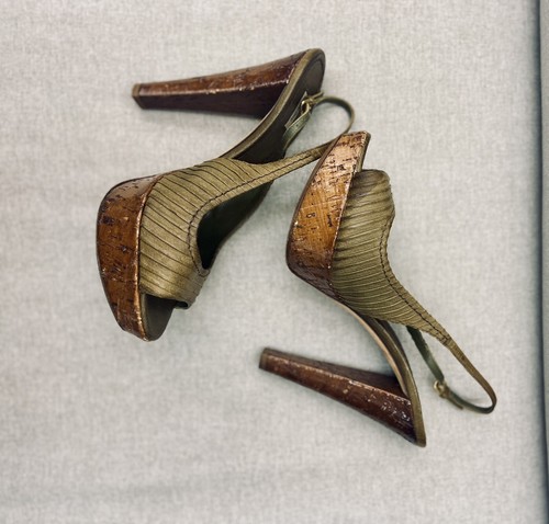 Miu Miu Green Slingback Open-Toe Platform Sandals Size 9 - Picture 4 of 15