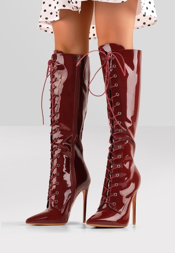 Onlymaker Women Knee High Boots Stiletto Pointed Toe Party Heels Shoes Side Zip - Picture 78 of 108