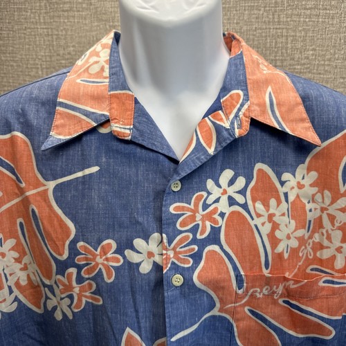 Reyn Spooner Hawaiihemd Herren XL Floral Palm Aloha Reverse Print - Bild 4 von 9