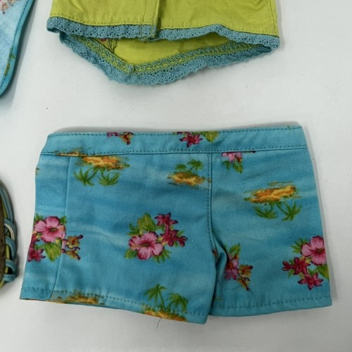 American Girl Doll Tropical Breezes Hawiian Floral Outfit Top Shorts Scarf Shoes - Picture 10 of 12