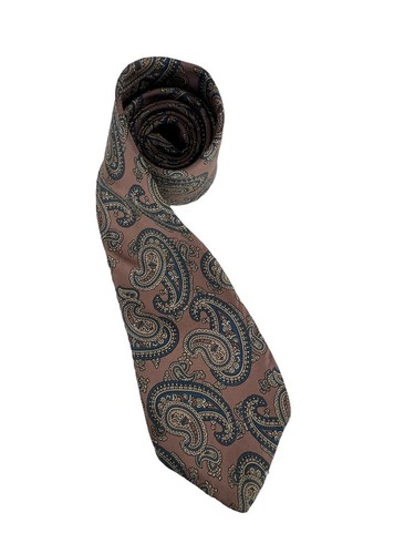 American Traditions Men Size 58in x 3.5in Tie Multicolor Silk with Paisley Print - Picture 11 of 11