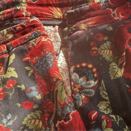 Vintage Y2K Floral Plissee Cord Rock Gr. S Multicolor Samt Band Detail - Bild 8 von 10