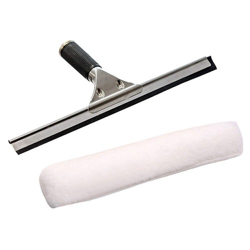 14" Professional Window Cleaning Equipment Glass Rubber Squeegee Blade + Cleaner - Picture 3 of 16