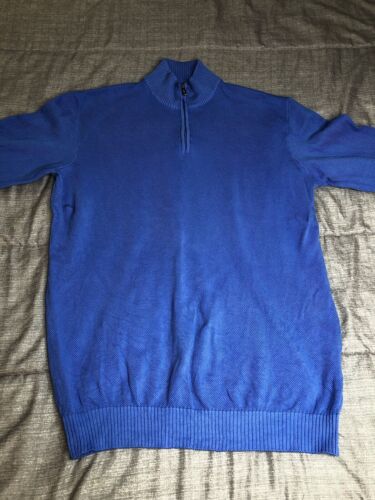 Fedeli Made In Italy Men’s 1/4 Zip Pullover Sweater 100% Cotton - Picture 3 of 8