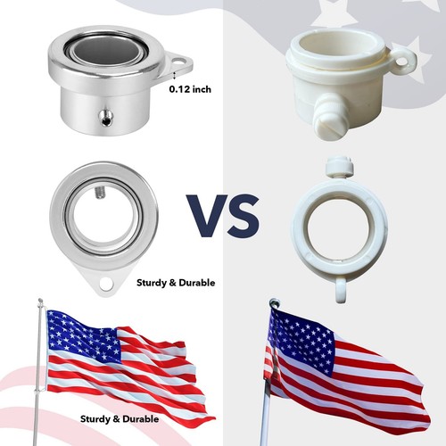 Aluminum Alloy Flagpole Ring Set with Bearings 2 Pack, anti Wrap 360°Rotating - Picture 5 of 7