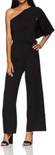NEW Adrianna Papell Size 14 Black Jumpsuit Wide Leg Off The Shoulder Evening