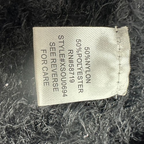 Fuzzy Black Sequin Sweater By Ny Collection Medium Cozy & Stylish - Picture 5 of 6