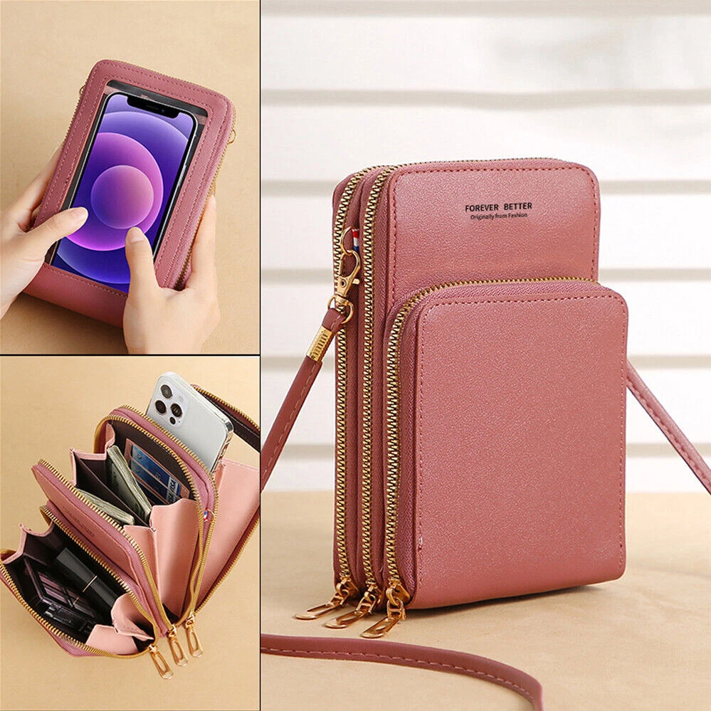 Cell Phone Bag, PU Leather Crossbody Cellphone Purse for Women