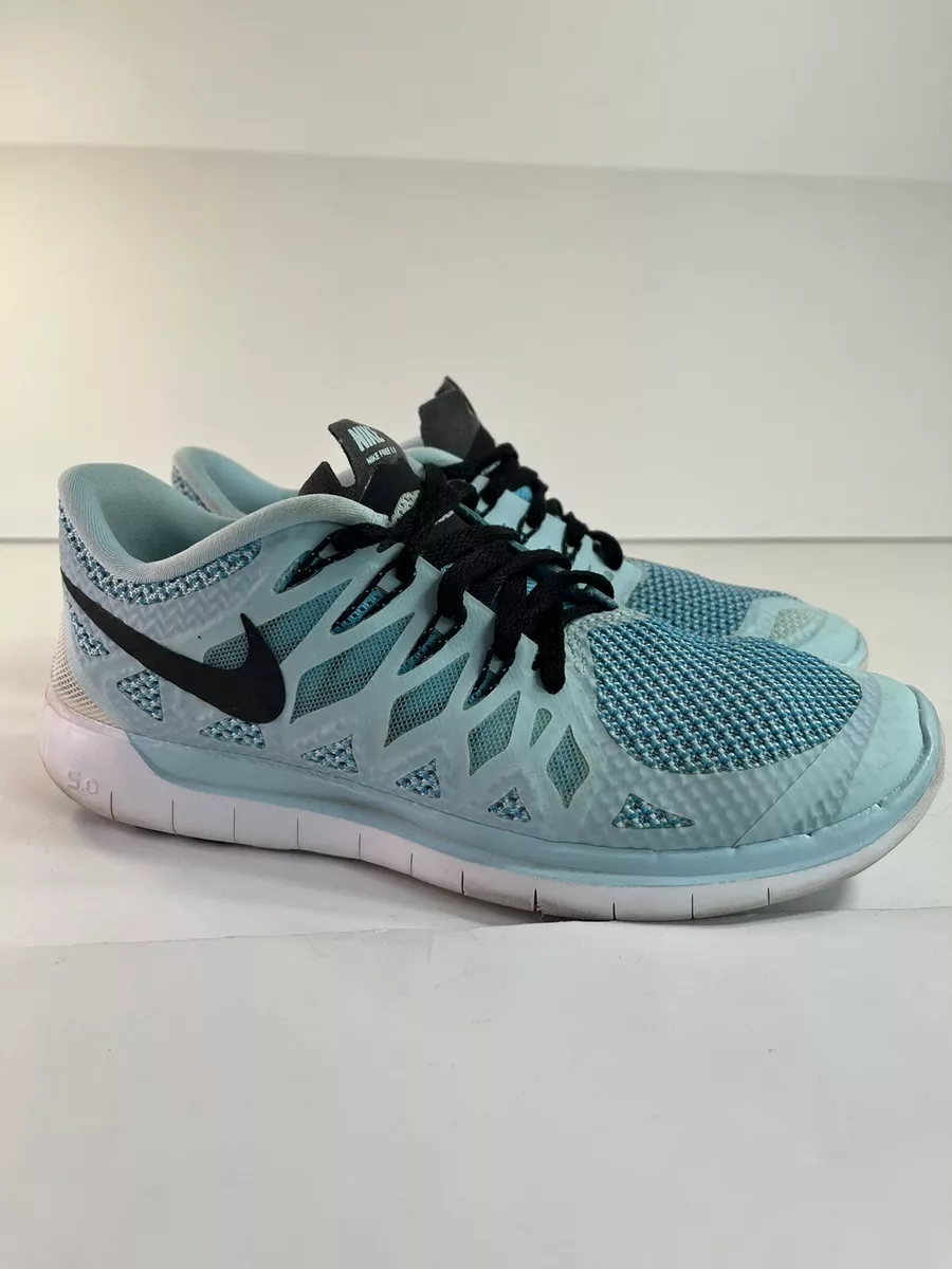 NIKE FREE 5.0 Women`s Size 8 (US) Light Blue/Black Running Shoes 642199-402 EUC! eBay