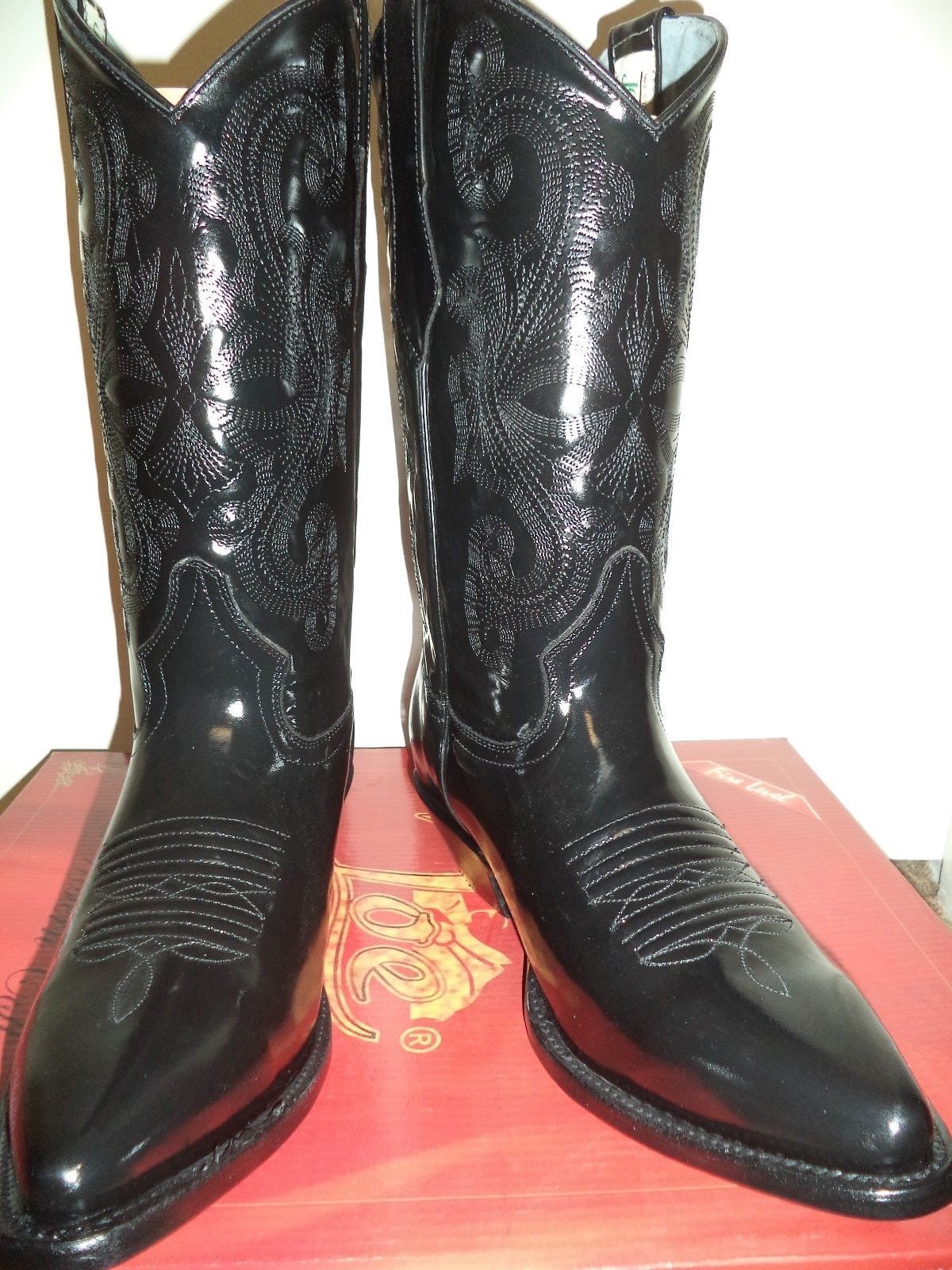 Joe Stiefel Western cowboy Stiefel Leather schwarz chameleon Größe 9.5 us 28.5 mex NEW Joe Stiefel Western cowboy Stiefel Leather schwarz chameleon Größe 9.5 us 28.5 mex NEW
