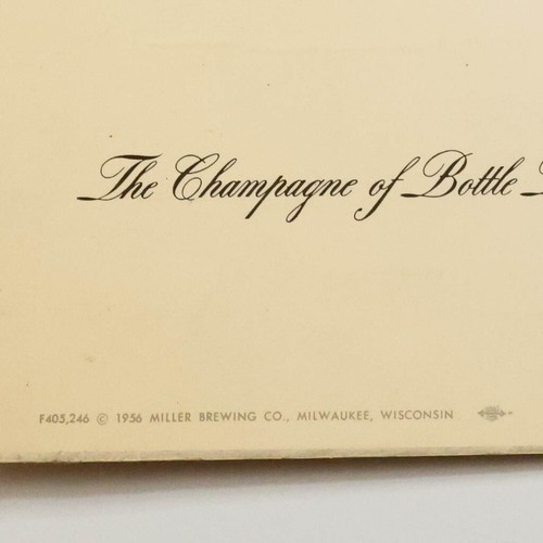 VTG hotel traver lake geneva WI Restaurant Menu 1950's Miller High Life Menu - Picture 5 of 6
