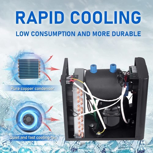 42Gal 160L Aquarium Chiller 1/10 HP Hydroponics Water Chiller Compressor System - Picture 5 of 7