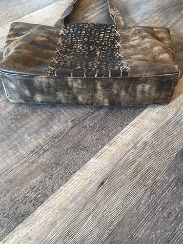 BOLSO DE MANO DE FIRENZE MARRÓN Y CREMA - Imagen 4 de 10
