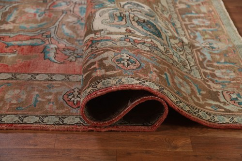 Vintage Red/ Brown Wool Heriz Area Rug 8x11 Hand-knotted Living Room Carpet - Picture 14 of 23