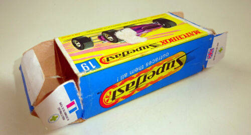 Matchbox Superfast n.19A Lotus Racing Car lilla scuro metallizzato in scatola "H" - Foto 11 di 11