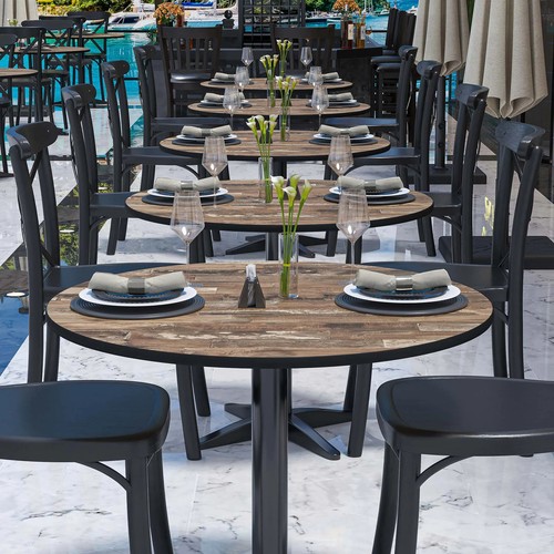 Mesa redonda HPL mesa de comedor exterior exterior terraza jardín robusto - Imagen 161 de 192