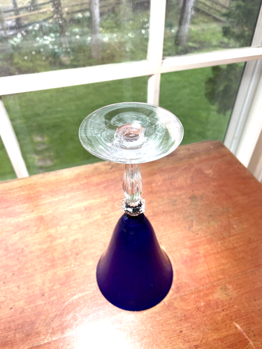 Morgantown Monroe Ritz Blue cobalt Water Goblet - Picture 5 of 5