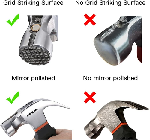 8 Oz Magnetic Small Hammer with Nail Starter Mini Hammer and Nails Tool, Anti-Sl - Picture 6 of 12