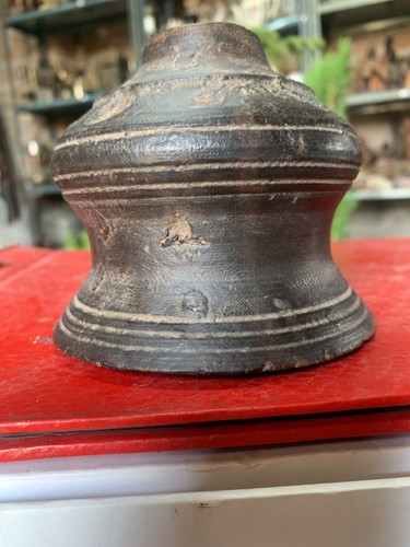 Antique Old Hand Crafted Wooden Pot Indian Old Kitchenware Pot Collectible Pot - Picture 5 of 6