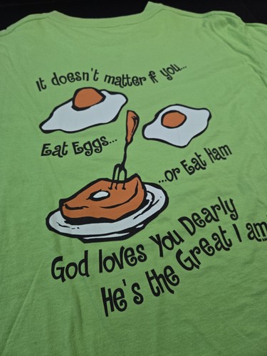 Camiseta De Colección Jesus Green Eggs & Ham Dr. Seuss Parody, Talla L (22.5x31.5"), Rara - Imagen 15 de 23