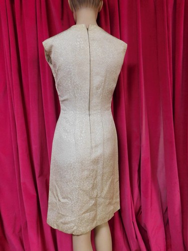 Vintage Gray Brocade Handmade Wiggle Dress 27" Waist - Picture 6 of 8