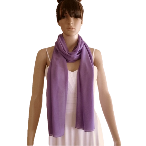 Dark Floral Lavender Shawl. Wrap Scarf. Long Chiffon Scarf. Soft Handmade Scarf. - Bild 2 von 4