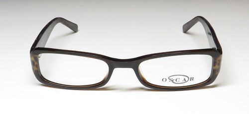 NEW OSCAR DE LA RENTA OSL 318 EYEGLASS FRAME RECTANGULAR BROWN PLASTIC FULL-RIM - Picture 3 of 8