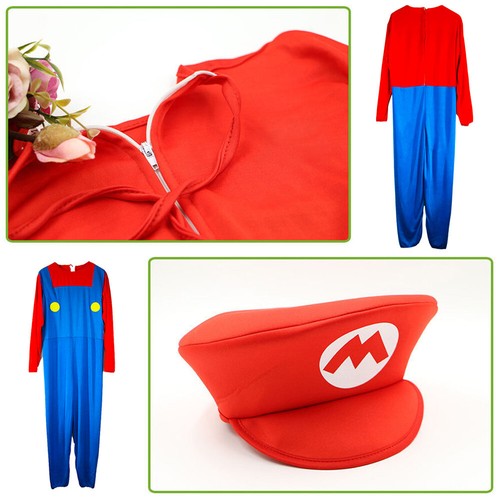 Men Adult Super Fancy Dress Plumber Bros Halloween Costume Party - Picture 10 of 14