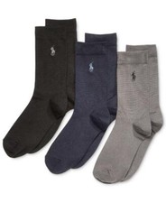 NWT Ralph Lauren Boys 3 Packs Multi Supersoft Solid Crew Socks 4-7 pau1021