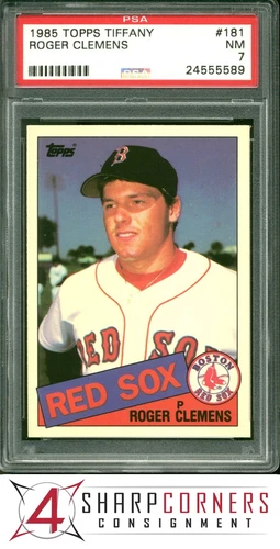 1985 TOPPS TIFFANY #181 ROGER CLEMENS RC RED SOX PSA 7