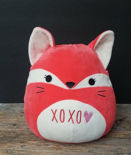 Peluche Squishmallow Foxy Fern Fox XoXo coeur peluche 12"