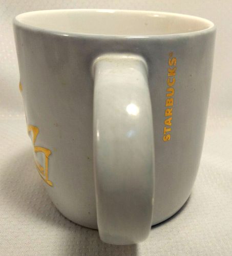 Taza de café Starbucks Gold Crown aniversario sirena cerámica 14 oz 2016 4 x 3,5" - Imagen 2 de 6