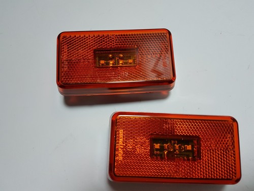 Paar LED (4 LEDs) gelbe Seitenmarkierungsleuchten Lampe für SCANIA P-G-R-T SERIE 24V E9 - Bild 7 von 8