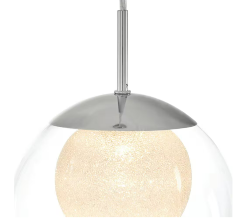 Home Decorators Melinda 40-Watt Equivalence Chrome Integrated LED Mini Pendant - Picture 7 of 7