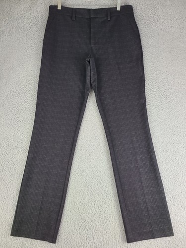 Liverpool Pants 32x32 Stretch Polyester Travel Black/Red Plaid LG501TS57 NEW - Picture 1 of 19