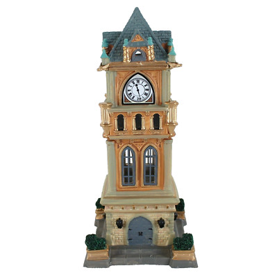 Lemax Municipal Clock Tower Caddington Village 05007 Lighted Building 2010