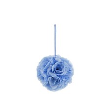 Mega Crafts - 6" Artificial Flower Pomander Kissing Ball - Light Blue, 1PC