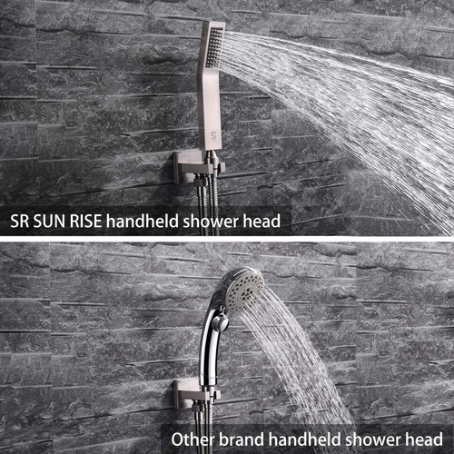 SR SUN RISE BRUSHED NICKEL Shower System 12 Inches Brass Bathroom CEILING MOUNT - Picture 4 of 7