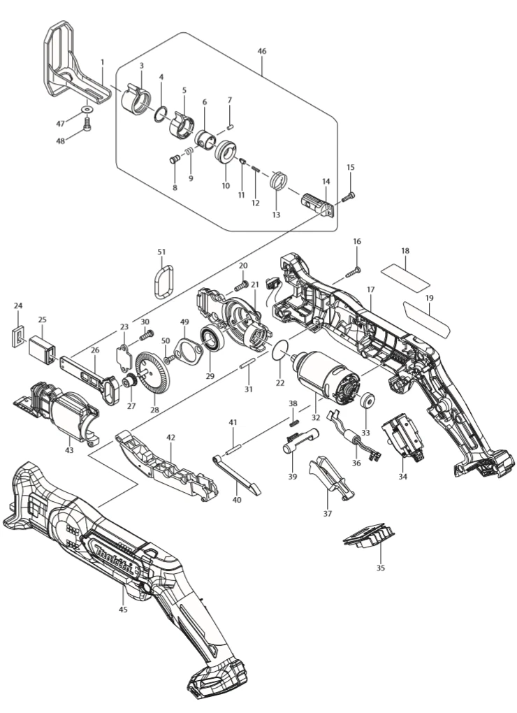 NEW Original Makita RJ03 Cordless Reciprocating Saw Parts