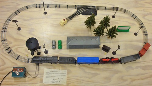 Marx Spur O Zugset 1666 Dampflok Tender, Wagen, Begleitwagen, Gleis, Strom - Bild 1 von 19