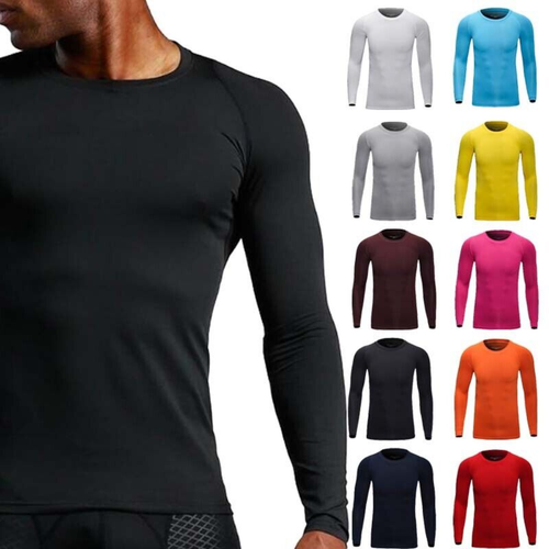Mens Long Sleeve Underwear Set Base Layer Fall Top Gym Sports T-Shirt Activewear - Picture 2 of 20