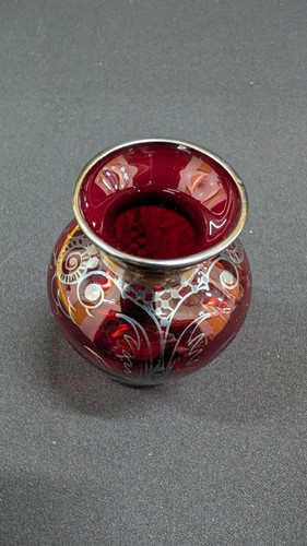 Kleine Murano Glas Vase Venedig Silberüberfang aus Muranoglas 30er Jahre - Bild 3 von 11