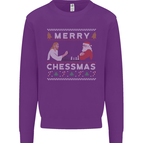 Merry Chessmass Funny Chess Player Kids Sweatshirt Jumper - Picture 81 of 82