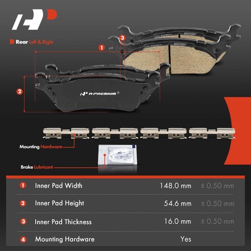 Rear Ceramic Brake Pads for Ford Expedition 2018-2021 F-150 Lincoln Navigator - Picture 5 of 8