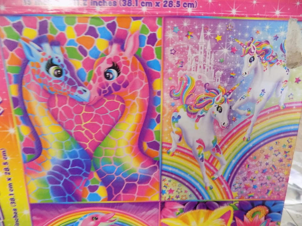 De colección Lisa Frank 4 paquetes PUZZLES 100 piezas nuevo bolso sellado delfín deslumbramiento gatitos unicornio Foto 4 de 4