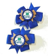 Beautiful Notre Dame "Girl" Inspired pigtail bows for girls.