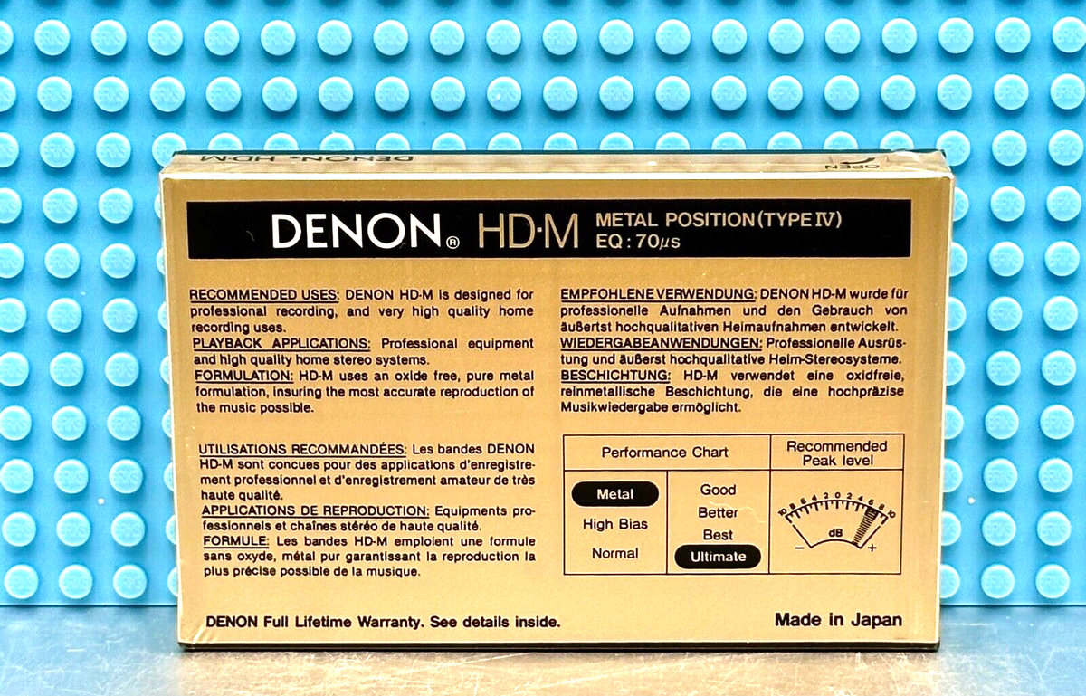 DENON HD-M 60 VS. IV TYPE IV BLANK CASSETTE TAPE (1) (SEALED