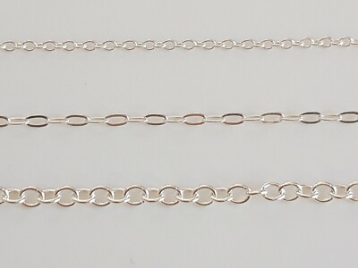 Solid 925 Sterling Silver Trace Chain Necklace 3mm MULTI WIDTH  LENGTH UK